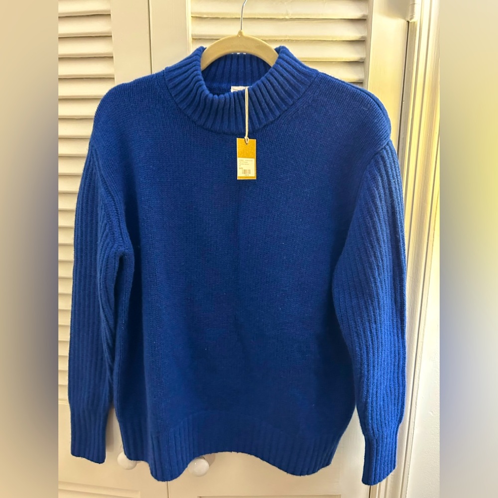 Ann Mashburn, Mignon Ski Sweater, Bright Blue Cashmere, NWT, size M